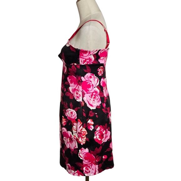 Cache Vintage Black And Pink Floral Mini Dress - Picture 5 of 6